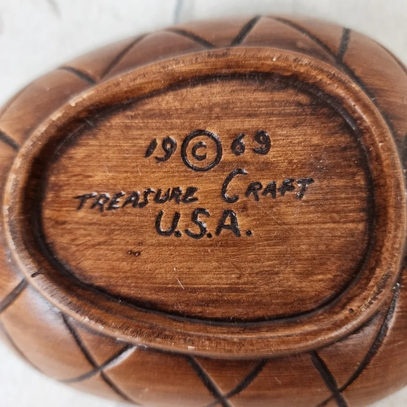 Vintage.60s Treasure Craft Pineapple Dish  Queen Mary Orange - Picture 4 of 9